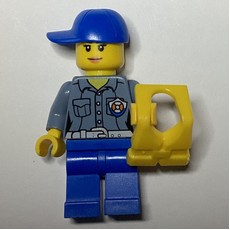 Coast Guard, Woman, Sand Blue Shirt with Badge, Blue Cap, Yellow Life Vest (fig-007272)
