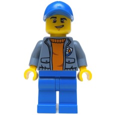 Coast Guard, Open Sand Blue Jacket with Badge over Orange Sweater, Blue Cap (fig-007279)