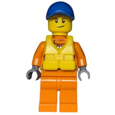 Coast Guard, Orange Jumpsuit, Blue Cap, Yellow Life Vest (fig-007280)