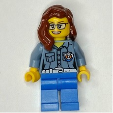Coast Guard, Woman, Sand Blue Shirt with Badge, Reddish Brown Hair, Glasses (fig-007283)