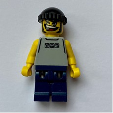 Basketball Player, Light Gray Torso and Dark Blue Legs, Black Hat (fig-007323)