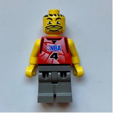 Basketball Player, Red Torso with #4, Dark Gray Legs (fig-007325)