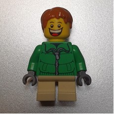 Boy, Green Jacket, Short Tan Legs, Dark Orange Hair (fig-007384)