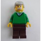 Man, Green V-Neck Sweater, Dark Brown Legs, Moustache