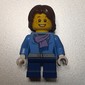Girl, Medium Blue Jacket with Medium Lavender Scarf, Short Dark Blue Legs, Dark Brown Hair