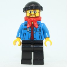 Man, Open Denim Jacket, Black, Legs, Red Scarf, Black Hat (fig-007400)