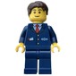 Conductor, Blue Suit with Train Logo, Dark Brown Hair