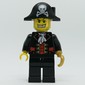 Pirate Captain, Black Jacket, Pearl Gold Hook, Bicorne Hat