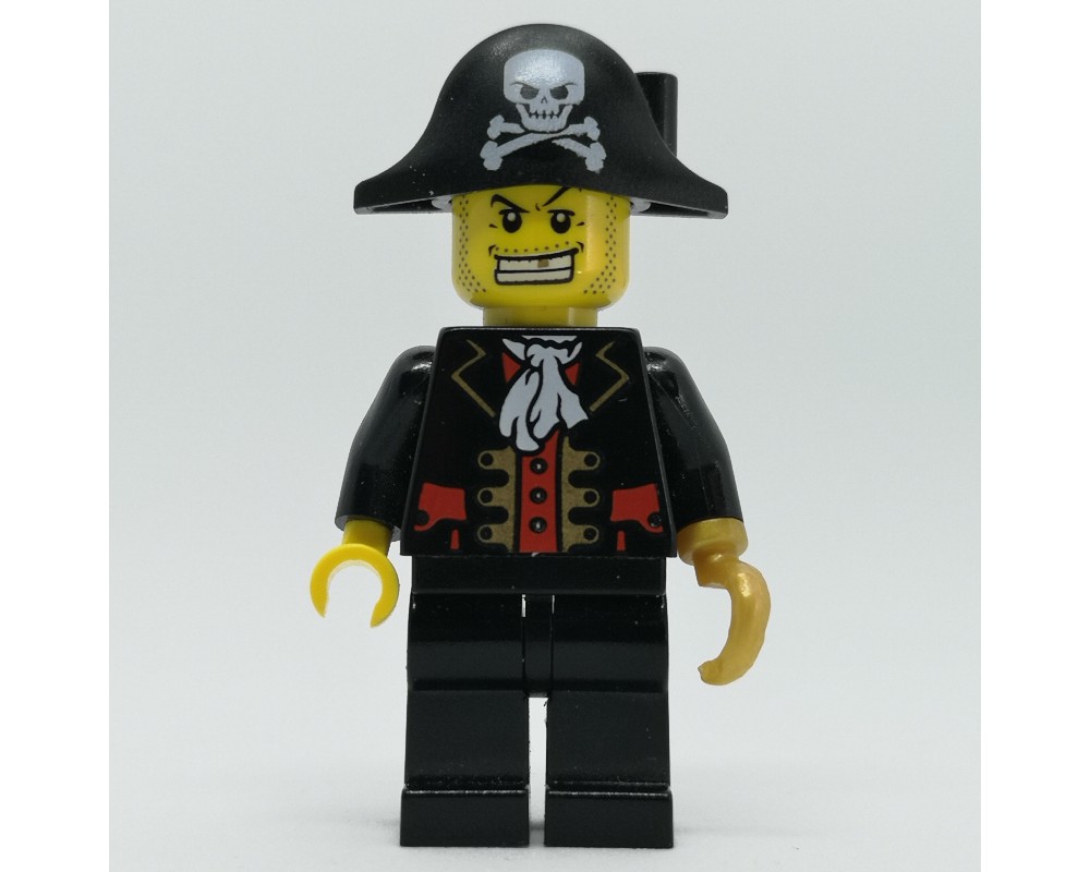 LEGO Set fig-007435 Pirate Captain, Black Jacket, Pearl Gold Hook ...