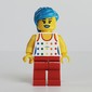 Musician, Woman, Tank Top with Rainbow Colored Stars, Dark Azure Hair