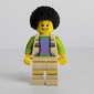 Musician, Man, Open Vest Jacket over Lime Shirt, Black Afro