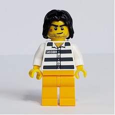 Criminal, Prison Shirt with #50380, Bright Light Orange Legs, Black Hair (fig-007468)