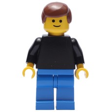 Man, Plain Black Torso, Blue Legs, Reddish Brown Hair (fig-007472)