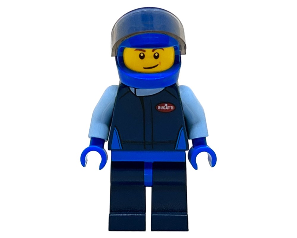 LEGO Set fig-007504 Race Driver, Dark Blue Torso, Dark Blue Legs, Blue ...