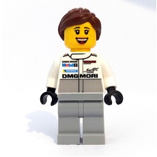 Mechanic, White Torso, Light Bluish Grey Legs, Reddish Brown Hair (fig-007558)