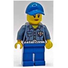 Coast Guard, Woman, Sand Blue Shirt with Badge, Blue Cap (fig-007563)