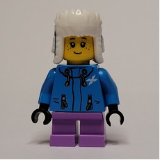 Girl, Dark Azure Ski Jacket, Short Medium Lavender Legs, Dark Azure Ushanka Hat (fig-007571)
