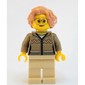 Woman, Dark Tan Cardigan with Zipper, Tan Legs, Nougat Hair, Glasses