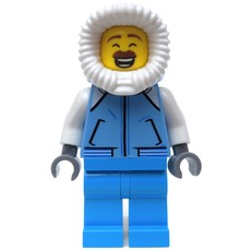 Man, Medium Blue Jacket, Dark Azure Legs, Hood, Moustache (fig-007576)