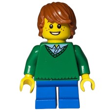 Boy, Green Sweater, Short Blue Legs, Dark Orange Hair (fig-007580)