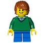 Boy, Green Sweater, Short Blue Legs, Dark Orange Hair