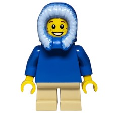 Boy, Plain Blue Torso, Short Tan Legs, Hood (fig-007581)