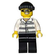 Criminal, Prison Shirt with #86753, Black Legs, Black Hat, Black Eyemask (fig-007584)