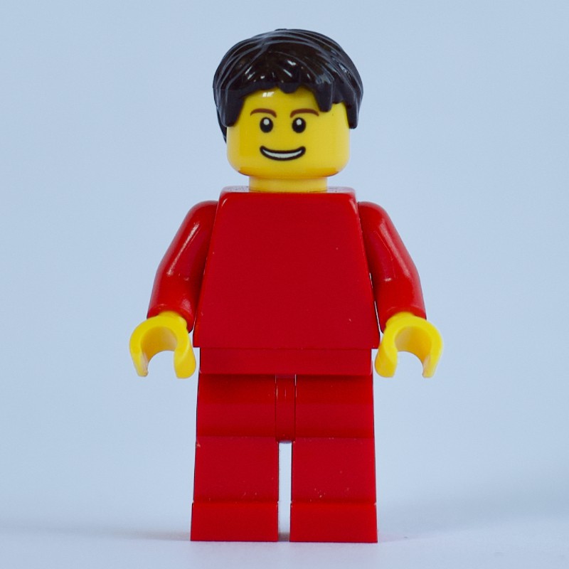 LEGO Set fig-007646 Red Torso, Red Legs, Dark Brown Hair (2012 Racers ...