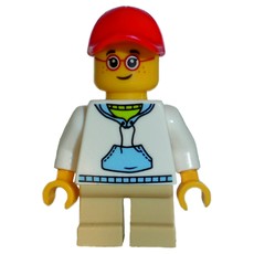 Kid - White Torso, Tan Legs, Red Cap (fig-007661)