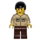 Man, Tan Shirt with Pockets, Reddish Brown Legs, Black Hair
