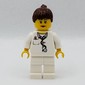 Doctor, Woman, White Torso with Stethoscope and Pocket, White Legs, Dark Brown Ponytail