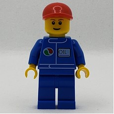 Mechanic, Blue Jumpsuit with Octan Logo, Red Cap, Smile, Reddish Brown Eyebrows (fig-007719)