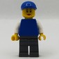 Woman, Plain Blue Torso, Dark Bluish Gray Legs, Blue Cap