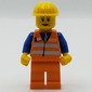 Train Worker, Woman, Orange Safety Vest with Train Logo, Orange Legs, Yellow Hard Hat
