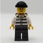 Criminal, Prison Shirt with #50380, Dark Bluish Gray Legs, Black Hat and Dark Tan Back Pack (3626bpr0387 Head)