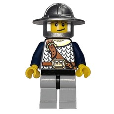 Knight, Armor with Shoulder Strap, Light Bluish Gray Legs, Wide Brimmed Helmet (fig-007736)