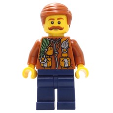 Explorer, Jacket with Pouches, Radio, and Rope, Dark Orange Hair, Moustache (fig-007744)