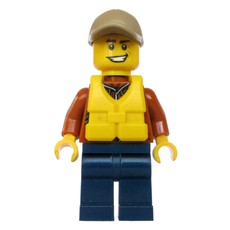 Explorer, Jacket with Pouches, Radio, and Rope, Dark Tan Cap, Yellow Life Vest (fig-007753)