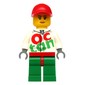 Racer, Woman, White and Green Jumpsuit with Large 'Octan', Red Cap