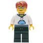 Man, White and Blue Hoodie, Dark Green Legs, Dark Orange Hair, Sunglasses