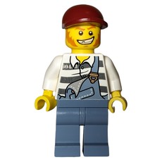 Criminal, Overalls over Prison Shirt, Dark Red Cap (fig-007771)