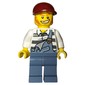 Criminal, Overalls over Prison Shirt, Dark Red Cap