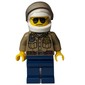 Forest Police / Ranger, Dark Tan Shirt with Radio and Badge, Dark Blue Legs, White Helmet with Visor, Sunglasses, 3626c Head