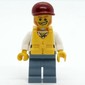 Criminal, Overalls over Prison Shirt, Dark Red Cap, Yellow Life Vest