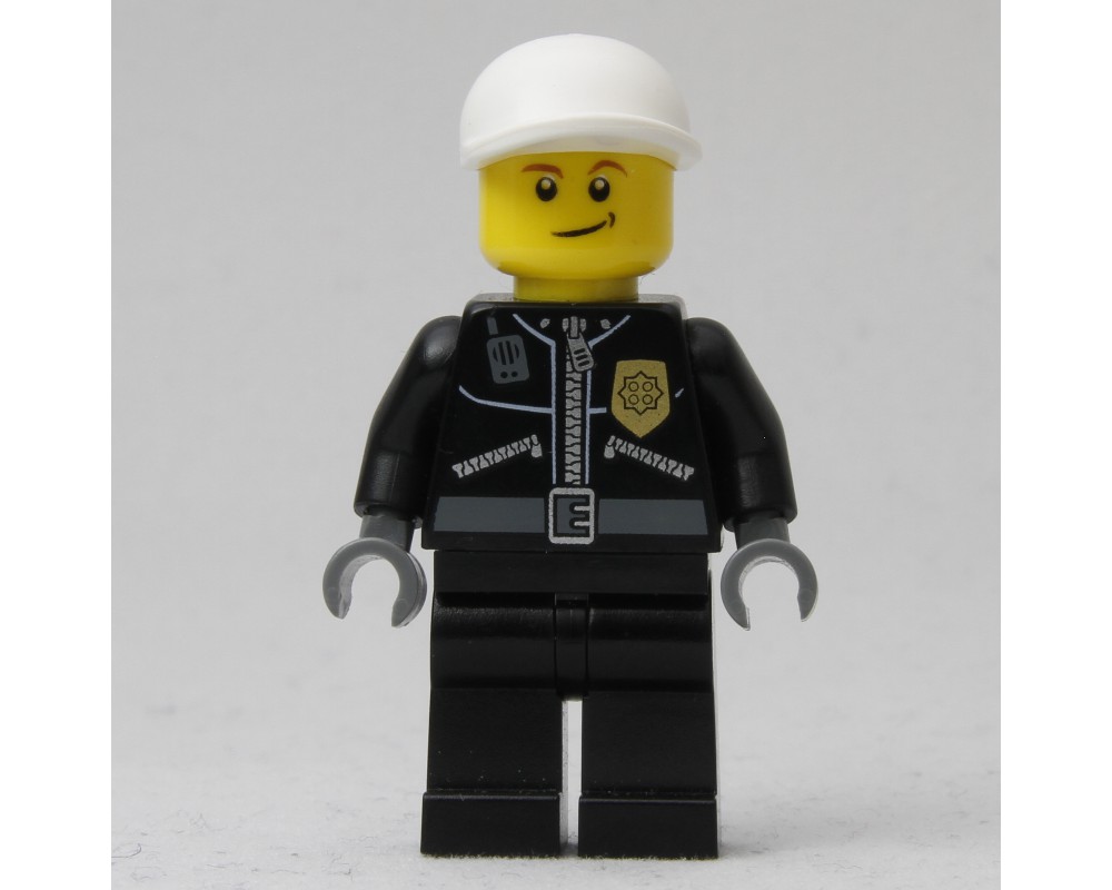 LEGO Set fig-007787 Policeman, Black Jacket with Zipper, Radio, Badge ...