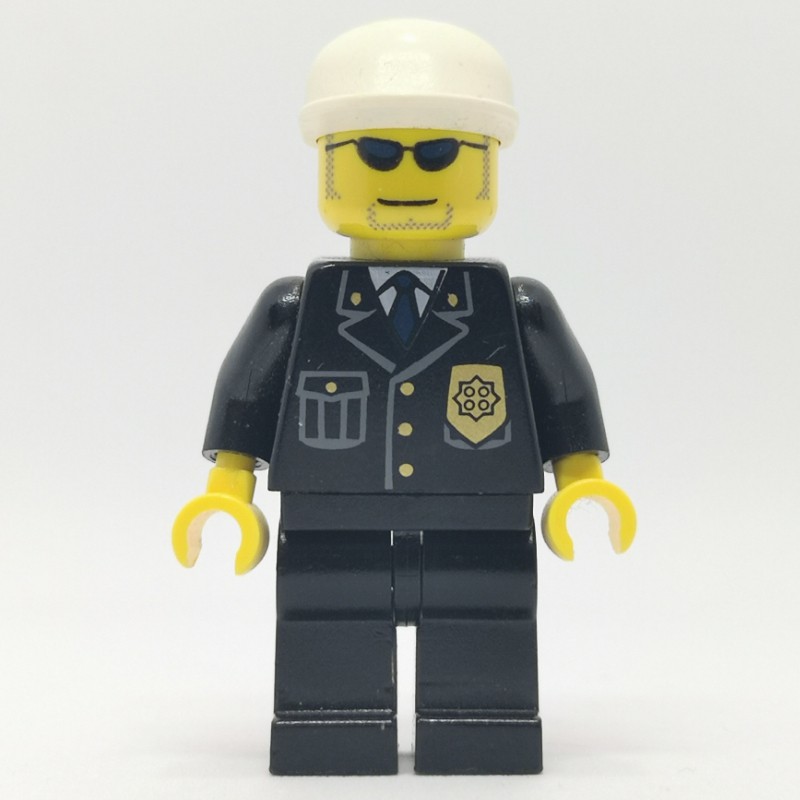 LEGO Set fig-007789 Policeman, Black Jacket with Pocket and Badge ...