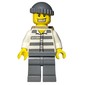 Criminal, Prison Shirt with #50380, Dark Bluish Gray Legs, Dark Bluish Gray Hat, Dark Tan Backpack, Gold Tooth