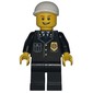 Policeman, Black Suit with Badge, White Cap, Open Mouth