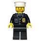 Policeman, Black Suit with Badge, White Hat, Brown Beard