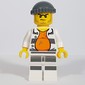 Criminal Gary Goldrush, Open Prison Shirt #18675 over Orange Top, Dark Bluish Gray Hat, Stubble
